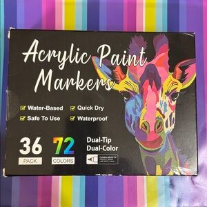 NWT Dual Color Acrylic Paint Markers. 36 pack with 72 colors. Never been used.